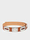 Wide Leather Women's Belt Tabac Brown