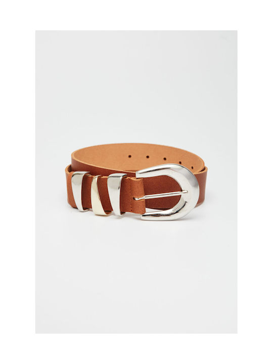 Leathertwist Φαρδιά Δερμάτινη Γυναικεία Ζώνη Ταμπά