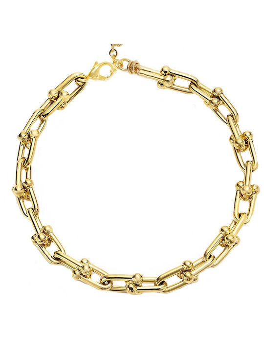 Theodora's Jewellery Bracelet Anklet Chain made of Steel Gold Plated