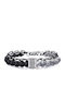 Legend Accessories Мъжка Гривна Верига от Неръждаема Стомана с Лава Камъни 21см