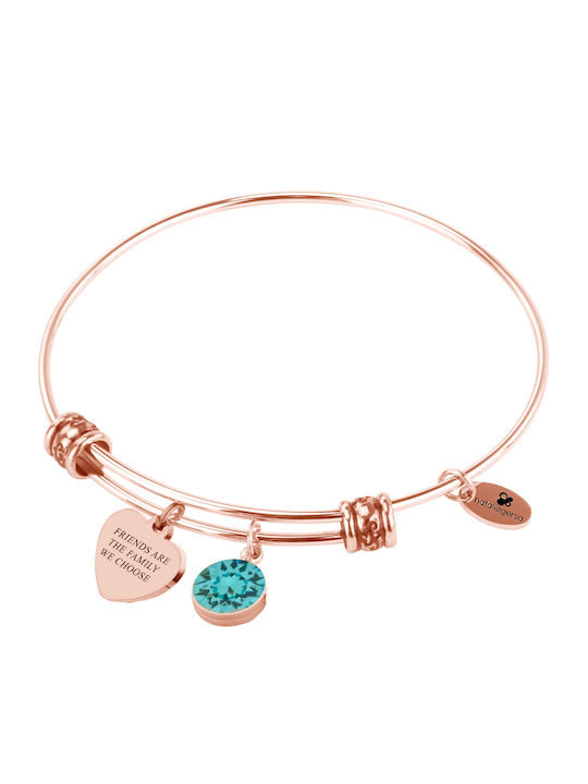 Natalie Gersa Damen Armband Handschellen FRIENDS mit Design Herz aus Stahl Vergoldet mit Zirkon