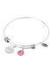 Natalie Gersa Women's Bracelet Handcuffs with Mother Design in Stainless Steel with Zircon 21cm