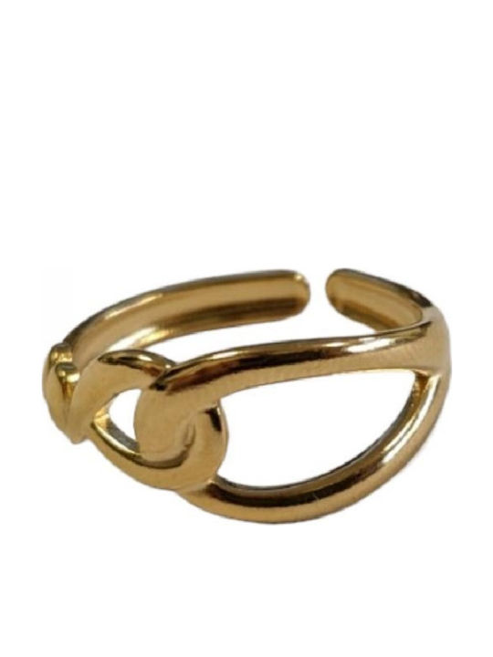 Kostibas Fashion Damen Ring aus Stahl Vergoldet