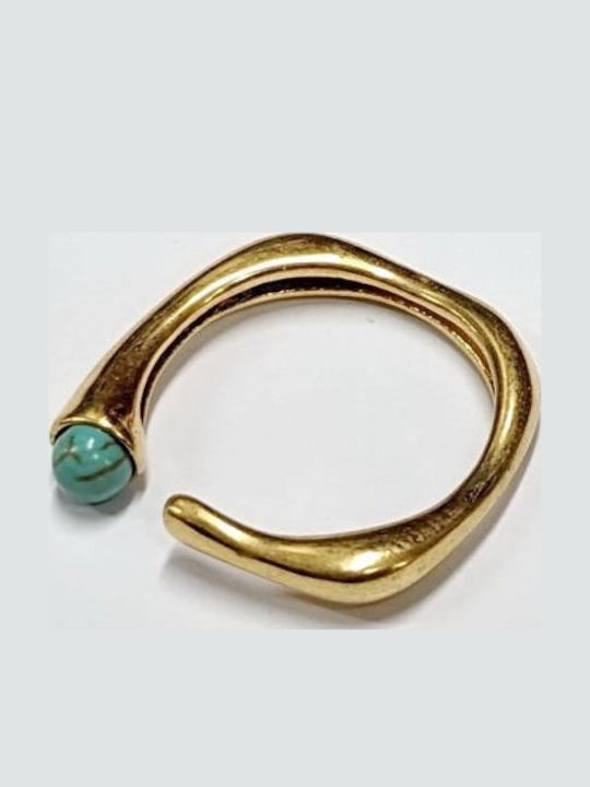 Kostibas Fashion Damen Ring mit Steinen aus Stahl Vergoldet