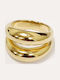 Kostibas Fashion Damen Ring aus Stahl Vergoldet