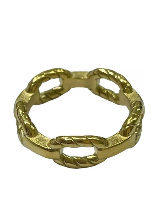 Kostibas Fashion Damen Ring aus Stahl Vergoldet