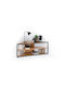 Corner TV Stand made of Metal and Solid Wood Brown M120xD43xH45cm