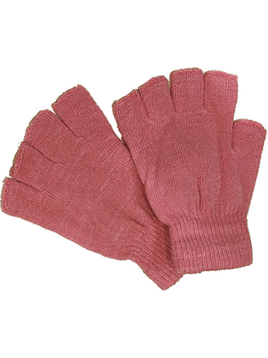 Gift-Me Ροζ Γυναικεία Πλεκτά Γάντια με Κομμένα Δάχτυλα