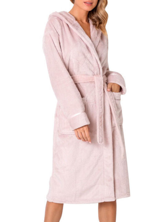 Aruelle Winter Women's Fleece Robe Pink