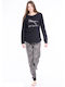 MEI Winter Women's Pyjama Set Black