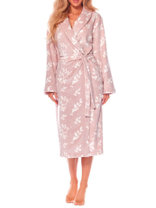 Szlafroki Winter Women's Fleece Robe Pink