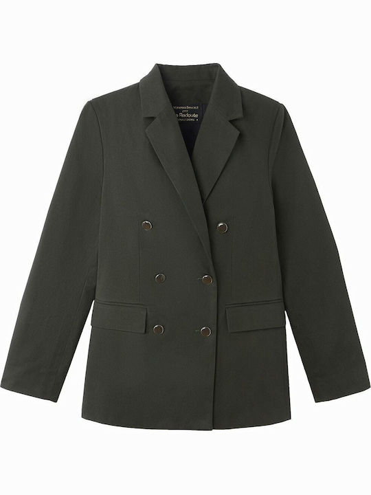 La Redoute Collections Γυναικείο Σταυρωτό Σακάκι Πράσινο
