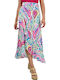 First Woman Maxi Envelope Skirt Floral in Pink color