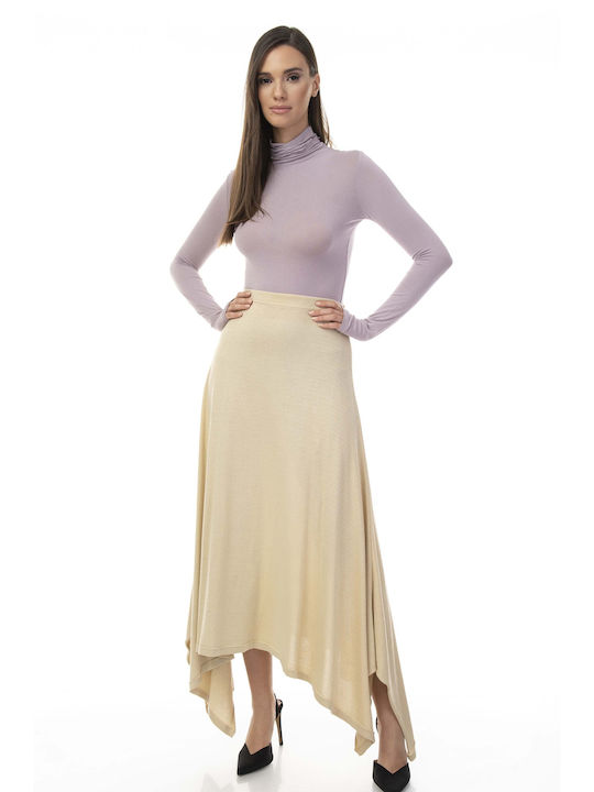 Raffaella Collection Midi Skirt in Beige color