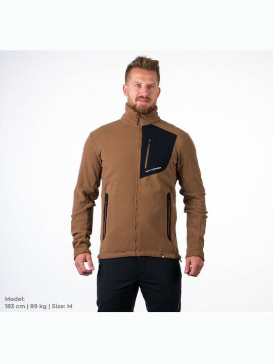 Northfinder Draven Jachetă Fleece pentru Bărbați cu Fermoar Maro