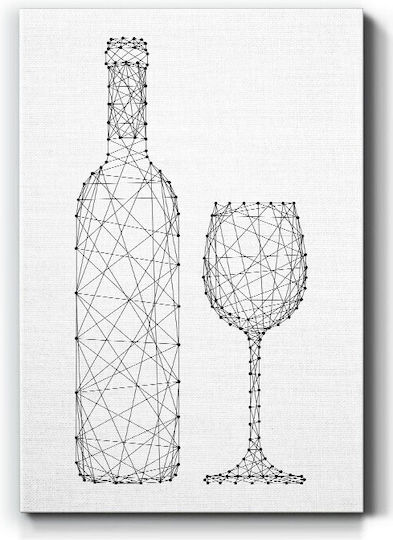 Walls Wine Glass Bottle Canvas Painting 40x50cm