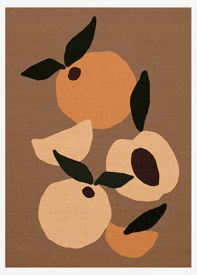 Walls Peaches Illustration Art Painting on Canvas 40x50cm