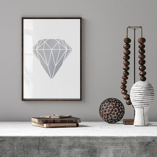 Walls Minimal Diamant | Silver Ramă Lemn 30x40cm
