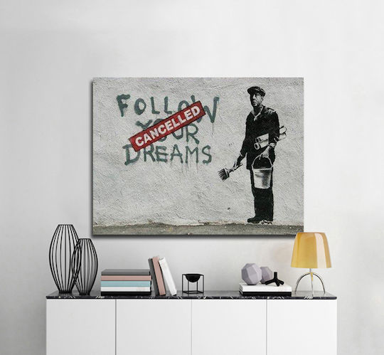 I-gallery Follow Your Dreams Πίνακας Αντίγραφο του Banksy σε Καμβά 50x35cm