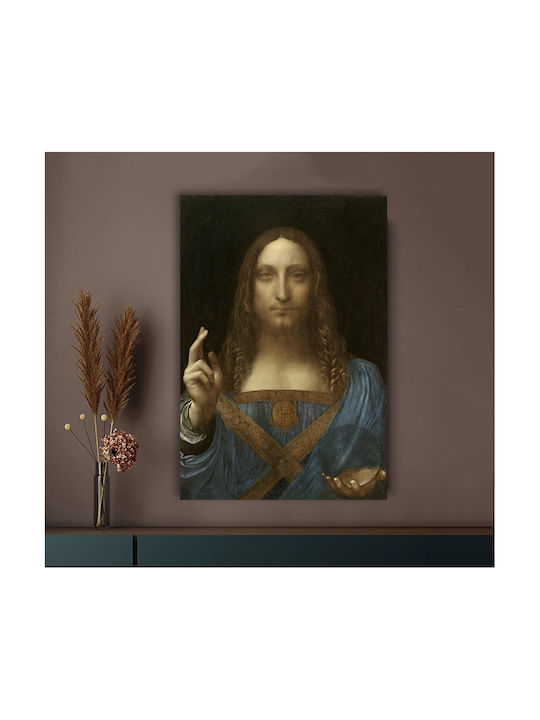 I-gallery Salvator Mundi Leonardo Πίνακας Αντίγραφο του Da Vinci σε Καμβά 30x40cm