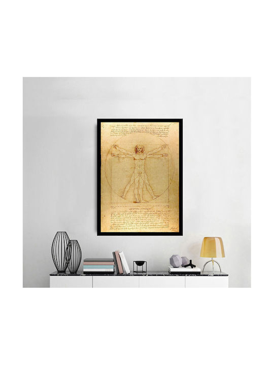 I-gallery The Vitruvian Man Painting Copy of Da Vinci on Canvas 35x50cm