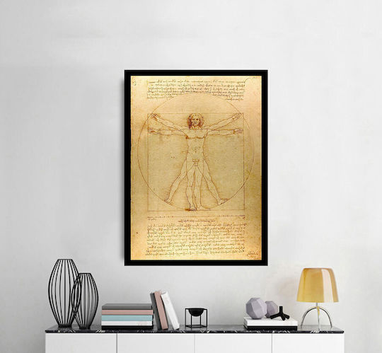 I-gallery The Vitruvian Man Painting Copy of Da Vinci on Canvas 35x50cm