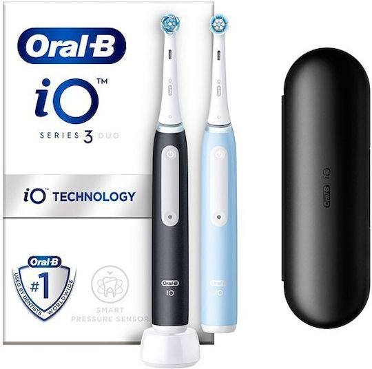 Oral-B iO Series 3 Electric Toothbrush with Pressure Sensor and Travel Case Blue / Black