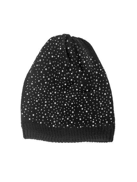 Beanie Unisex Σκούφος Πλεκτός σε Μαύρο χρώμα