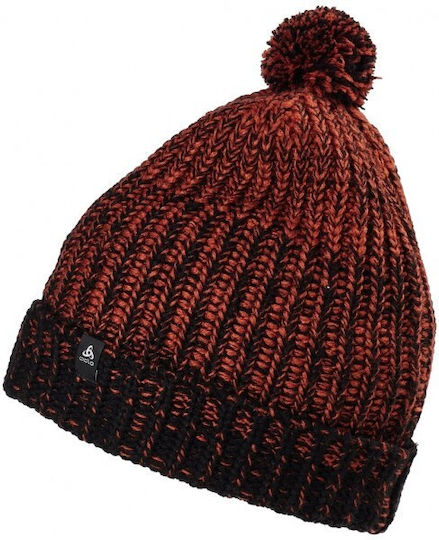 Heavy Knit Pom Pom Beanie Unisex Σκούφις με Rib Πλέξη σε Μαύρο χρώμα