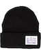 Beanie Unisex Σκούφος με Rib Πλέξη σε Μαύρο χρώμα