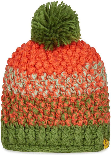 Terry Pom Pom Beanie Frauen Beanie Gestrickt in Orange Farbe