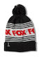 Frontline Pom Pom Beanie Unisex Σκούφος με Rib Πλέξη σε Μαύρο χρώμα