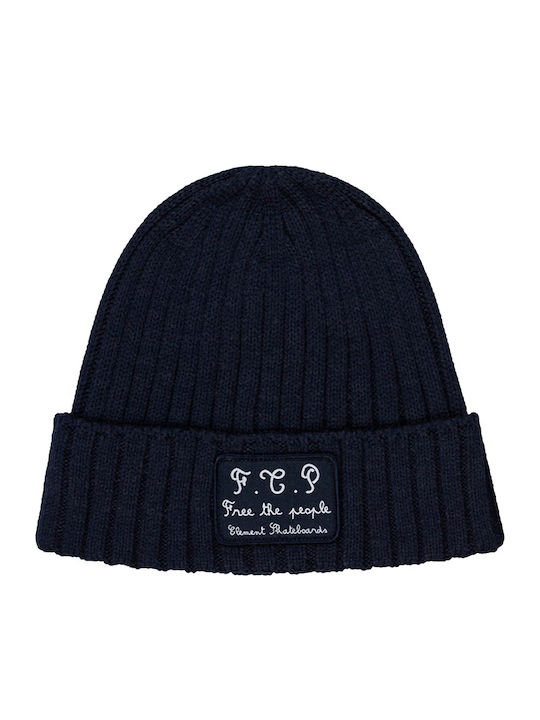 Beanie Ανδρικός Σκούφος με Rib Πλέξη σε Navy Μπλε χρώμα