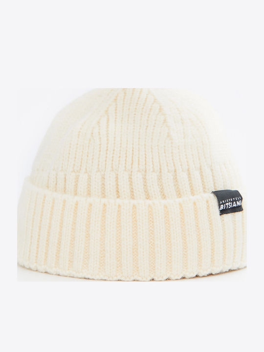 Beanie Ανδρικός Σκούφος με Rib Πλέξη σε Μπεζ χρώμα