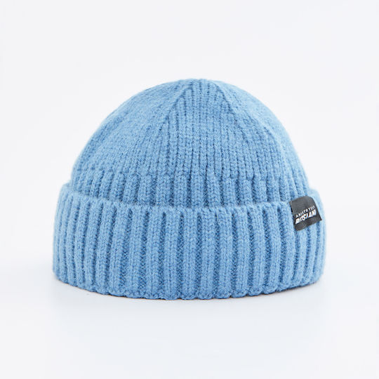 Ribbed Beanie Cap Light Blue