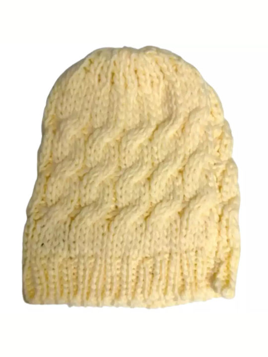 Bode Beanie Cap with Braid Beige