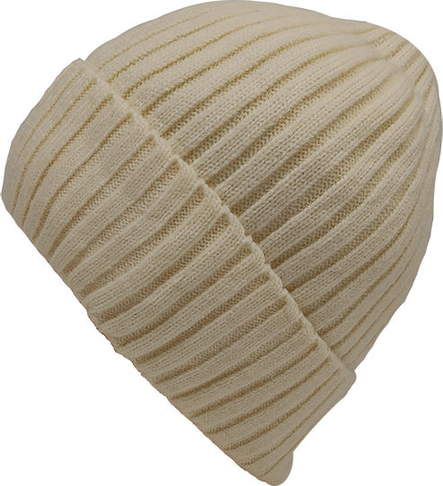 Beanie Γυναικείος Σκούφος Πλεκτός σε Μπεζ χρώμα