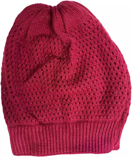 Knitted Beanie Cap Burgundy