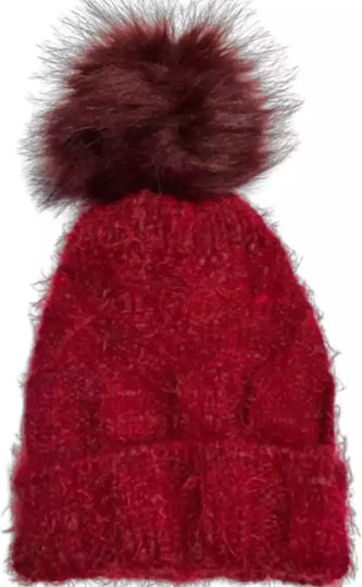 Knitted Beanie Cap Burgundy