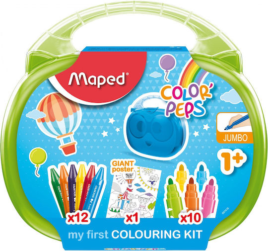Maped Painting Green Suitcase for Children 1+ Years