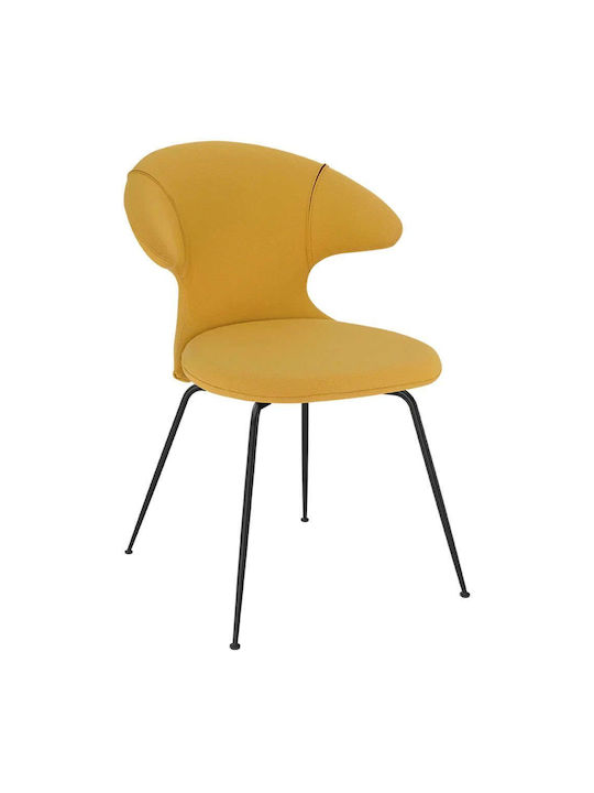 Dining Room Fabric Chair Yellow 57x59x83cm