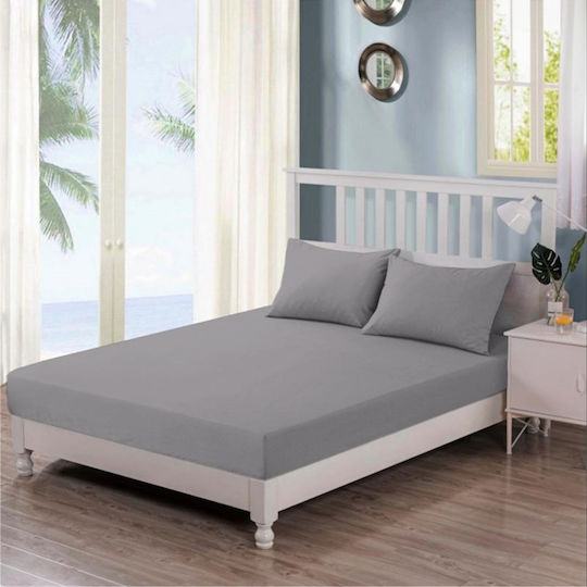 Casa Colori Semi Dublu 120x200+30cm cu Elastic Gri