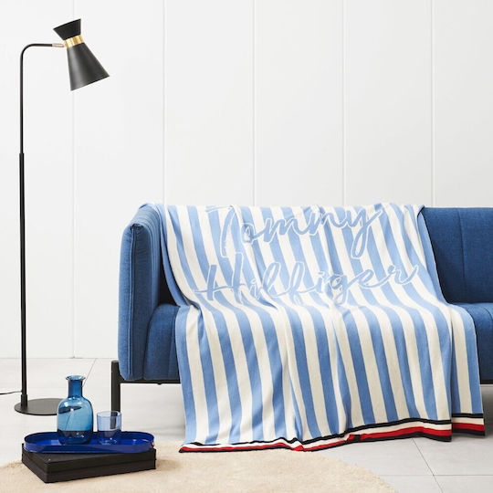 Tommy Hilfiger Surf Club Πολυθρόνας Π130xΜ170cm Λευκό/γαλάζιο (wαvε)