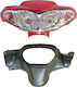 Set Capace Ghidon Motocicletă pentru Yamaha Crypton R 115 Roșu 1buc