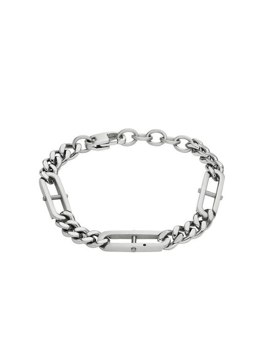 Fossil Men's Stainless Steel Hand Wide Chain White 22cm