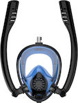 Amphibea Silicone Full Face Diving Mask Set with Respirator Black