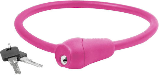 M-Wave S 12.6 Bicycle Cable Lock with Key Pink