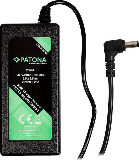 Patona Universal Laptop Charger 65W 20V 25A without Power Cable