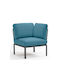 Outdoor-Sessel Polypropylen Petrol Blau mit Kissen 78x78x88εκ.