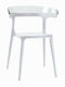 Scaun De Exterior Din Plastic Luna Transparent 55x51x77cm